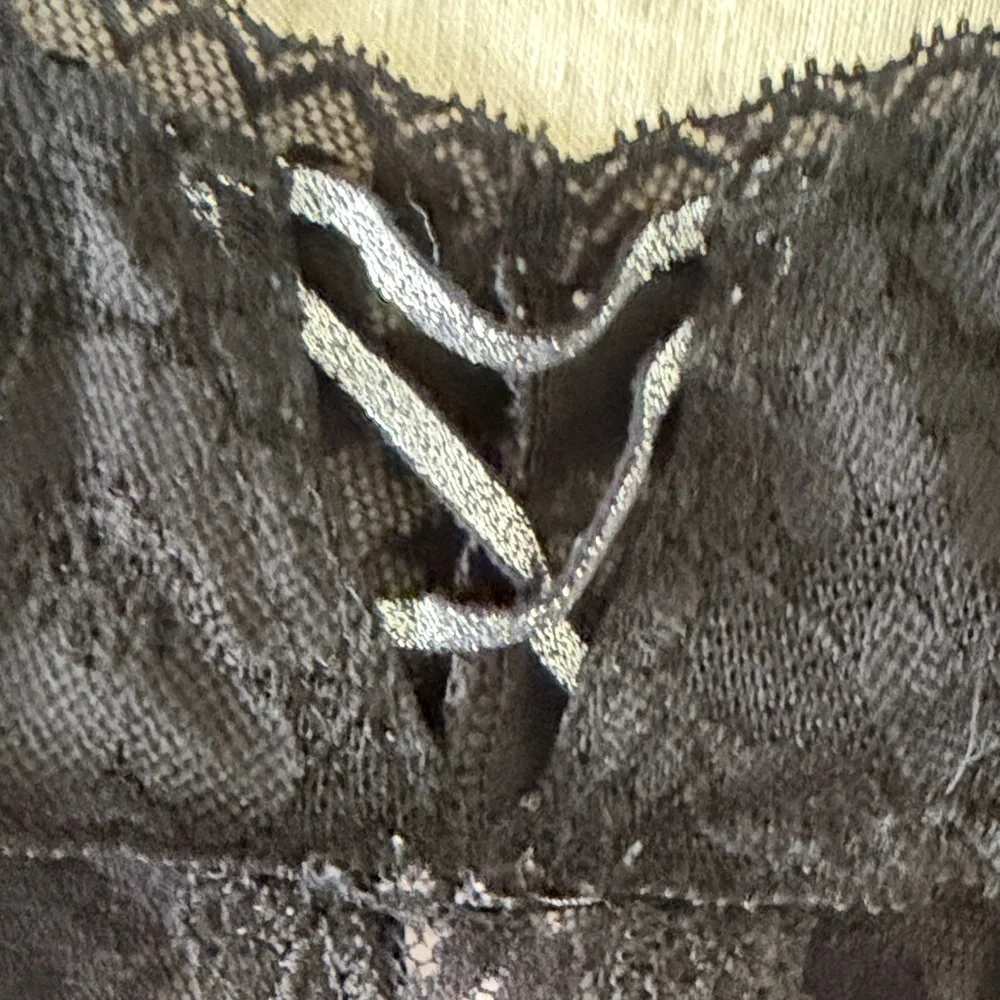 Victoria's Secret Black Lace panties with Silver Accents